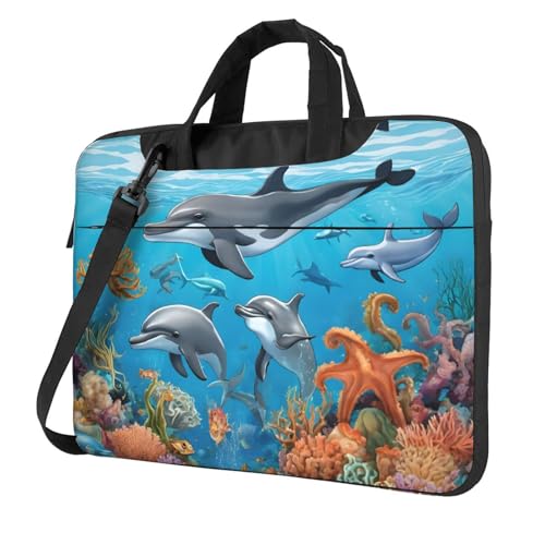 Sacoche ordinateur portable antichoc dauphins aux finitions durables
