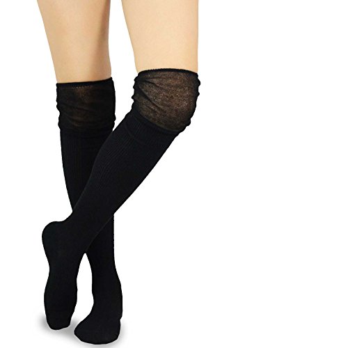 Image of Fashionable Cotton Slouchy Boot Socks for Women and Girls: Long Thigh Highs, Over-the-Knee Highs, and Knee Highs