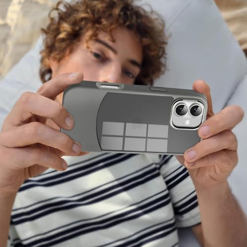 Image of KARWAN️Fusion Edge Leather Transparent Mobile Back Case | Slim Fit | Anti-Fingerprint| Scratch-Resistant | Premium Grip | Shockproof case | Back Cover for iPhone 16 || Grey