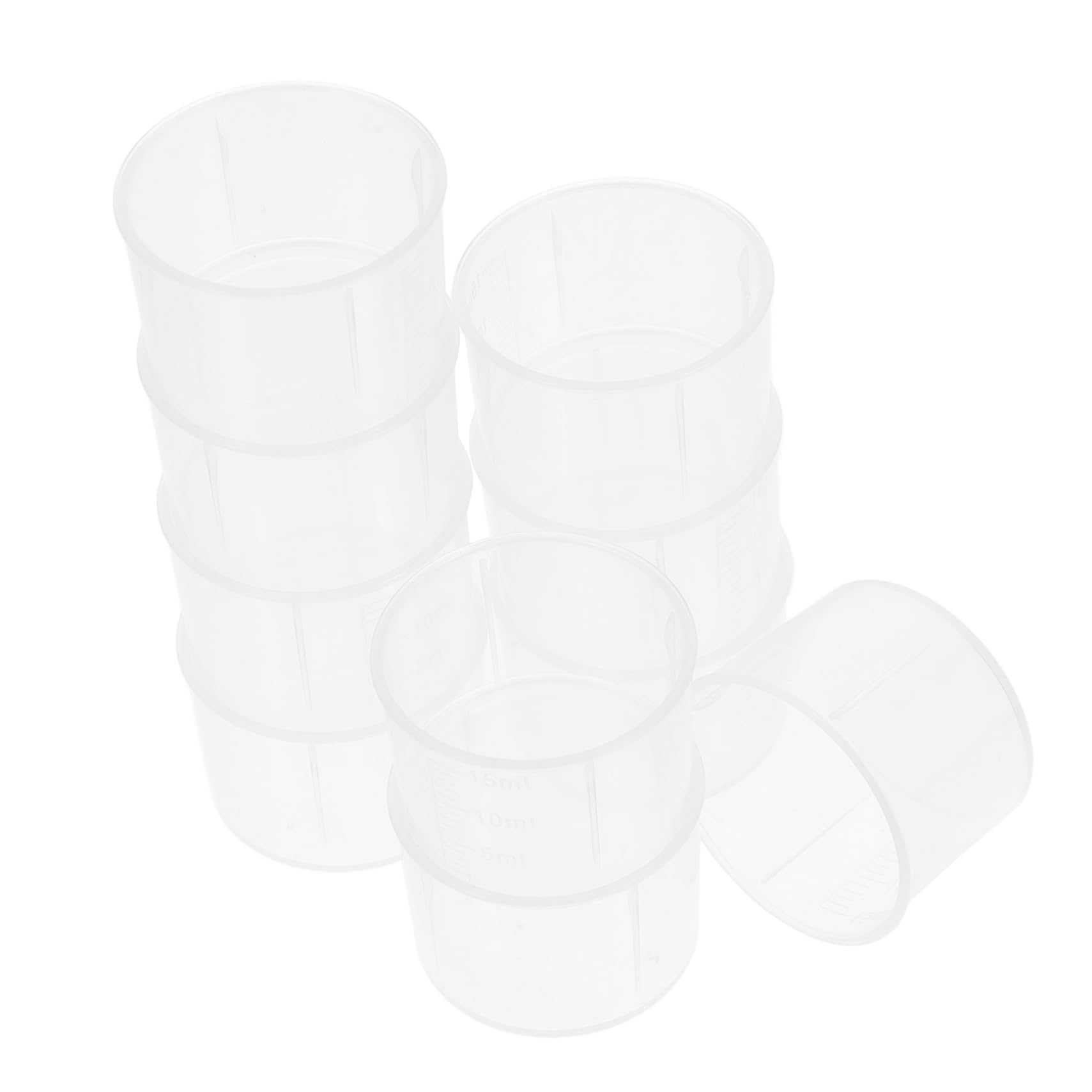 CIYODO 10 Pack Pp Plastic Graduated Measuring Cups 15ml Small Liquid Containers for Medicine School Lab