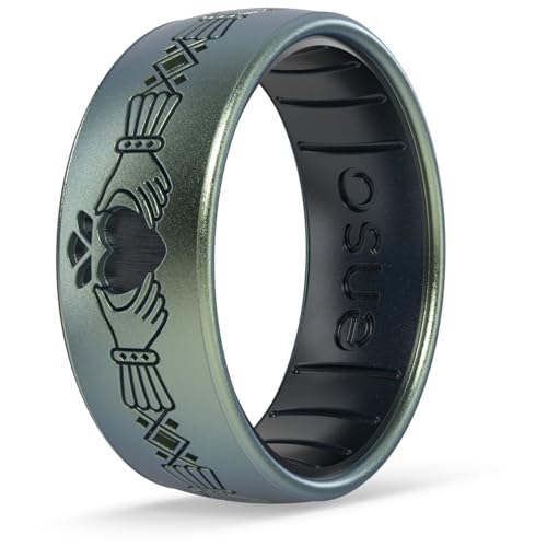 Enso Rings Etched Celtic Collection Silicone Ring - Comfortable and Flexible Design
