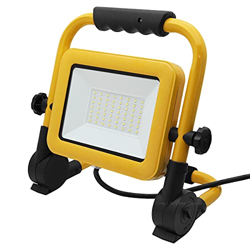 Long Life Lamp Company LED Work Light Portable 50w Flood Light Plug in Wire Indoor Outdoor IP65 6000k WL03 for Job Site Lighting