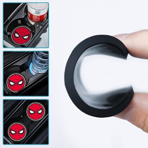 Portavasos para auto diseño araña 2 piezas silicona miniatura 3