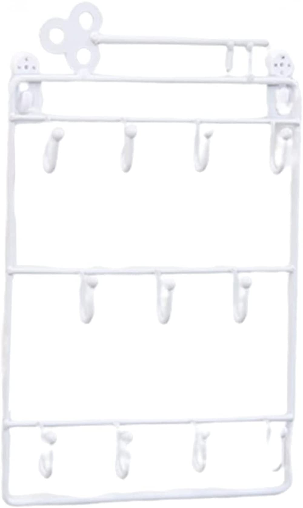 IXMLDAXD Coat rack， Wrought Iron Storage Bracket, Key Hanging Holder Home Decoration for Storing Coats, Bags, Hats, Towels(White)
