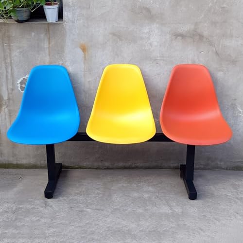 WPWSDWMX 3 Seat Plastic Waiting Bench, Frosted Seats with Backrest Ergonomic, Lobby Bench for Residential Square Park Canteen