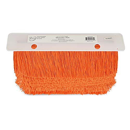 Trims By The Yard 4" Chainette Fringe Trim | Orange | (5 Yard Cut) #TOP2