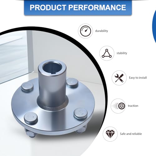 Image of 4 inch x 4 inch Go-Kart Live Axle Hub with 1 inch to 3 /4 inch Step-Down - 1 /4 inch Keyed Shaft, 8 Inch Rear Front Wheel, x4 Lug Set Kit(2PCS)