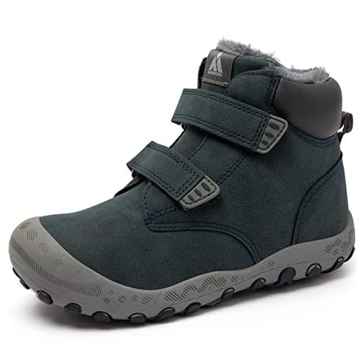 Mishansha Niños Botas de Nieve Niña Antideslizante Botines de Invierno Chicos Botas de Senderismo Deportiva Azul Gr.28 EU