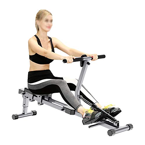 Image of Rowing Machines Rowing Machine Indoor Rower Foldable Rowing Machine Fitness Equipment Adjustable 12 Stage HD Data Display Double Track for Home Use