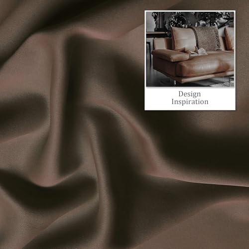 Image of HUTI Home Heavy Blackout Door Curtain | Solid Plain Polyester Eyelet Curtain for Bedroom & Living Room | Brown | 7 Feet (120 x 213 cm) | Set of 2