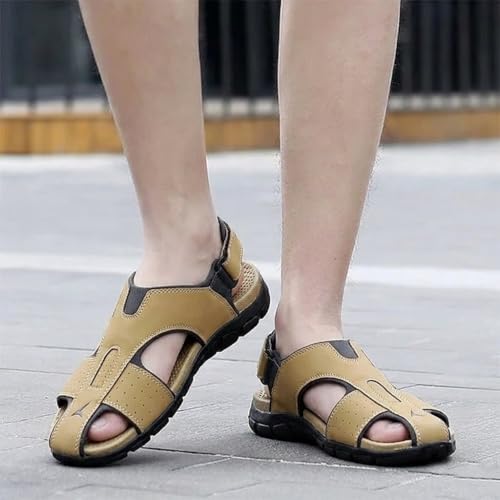 Image of TRACER Causal Sandals for Men's, Stylish & Comfortable, Eva with Rubber Randal Sole, Knitted Upper Lightweight & Breathable, Closure Velcro, Stylish Sandal, Size - 6 to 11