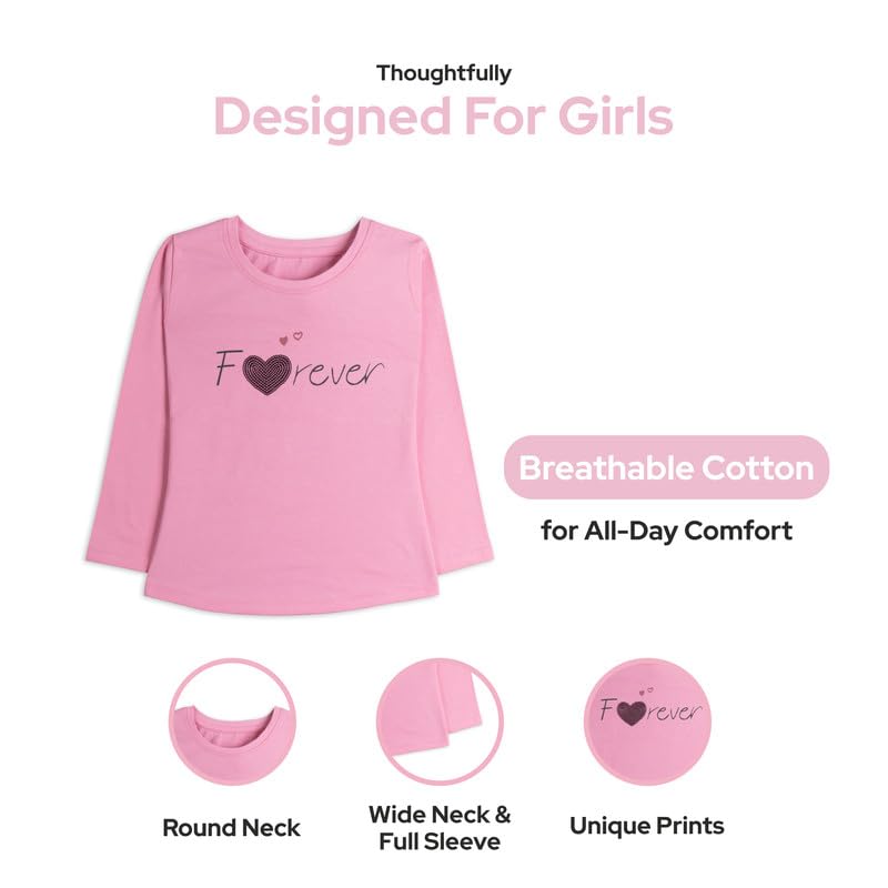 Image of Real Basics Girls Regular Fit Full Sleeves Tshirt (Pack of 2)