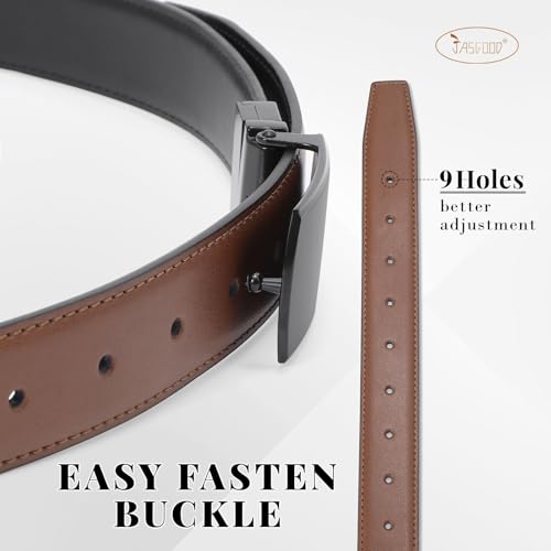 JASGOOD Men's Belt Leather Reversible Belt for Men 1.3" Mens Dress Belt For Presents Casual Golf Dress Pants Shirts2
