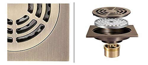 Drain de sol de douche de salle de bain carré en laiton durable - 4