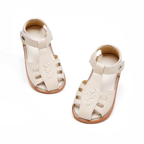 Image of Felix & Flora Toddler Girls Sandals Soft Rubber Princess Flat Shoes Flower Girl Shoes