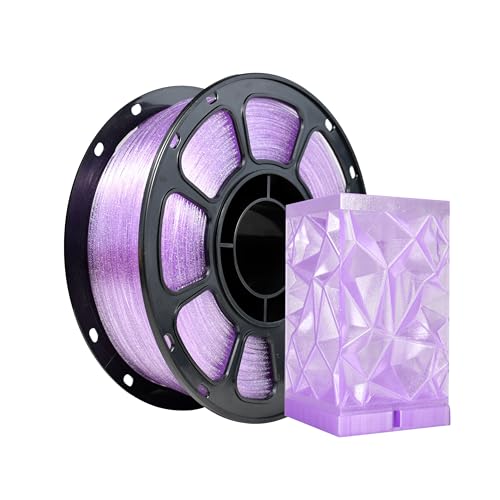 Image of iBOSS Transparent Glitter Purple PLA+ Filament 1.75mm, 1kg Glitter Translucent 3D Printer Filament, PLA Plus Neatly Wound Clear Filament, Fit Most FDM 3D Printers