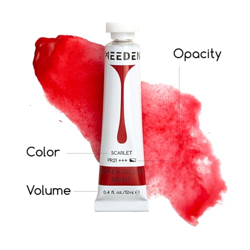 Image of MEEDEN Watercolour Paint Tubes Set: 48 x 12ml (0.4 oz) Colors Painting Set