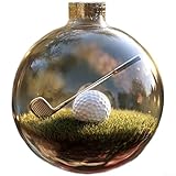 ComfyHarbor Transparenter Acryl-Weihnachtskugel, 8 cm, Sport-Design, Ornament mit Baseball-Golf-Fußball-Muster, für Weihnachtsbaum, Tischdekoration oder Hochzeitsort (Golf)