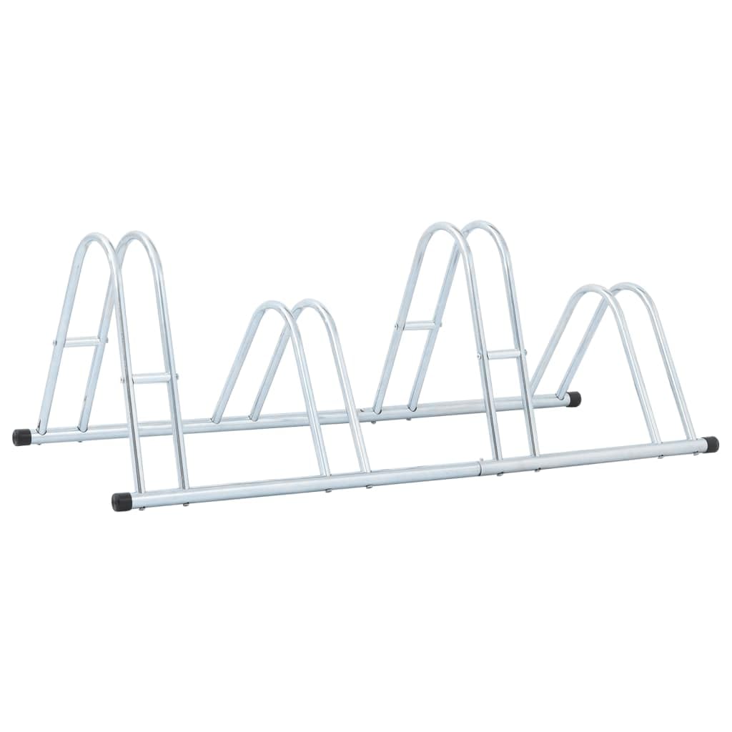 vidaXL Soporte para 4 bicicletas suelo independiente acero galvanizado