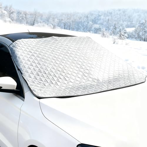 SDLDEER Car Windscreen Cover 110 x 147cm Heavy Duty Ultra Thick Windscreen Cover Car Snow Cover, Snow Ice Frost Sun Dust Water Protective Windshield Cover for Cars SUVs (X-Large)