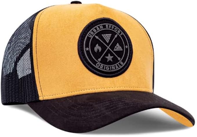 Urban Effort Mesh Back Cap - for Men and Women Baseball Hat 5-Panel Trucker Hat - Great Snapback Closure for Hunting & Hiking