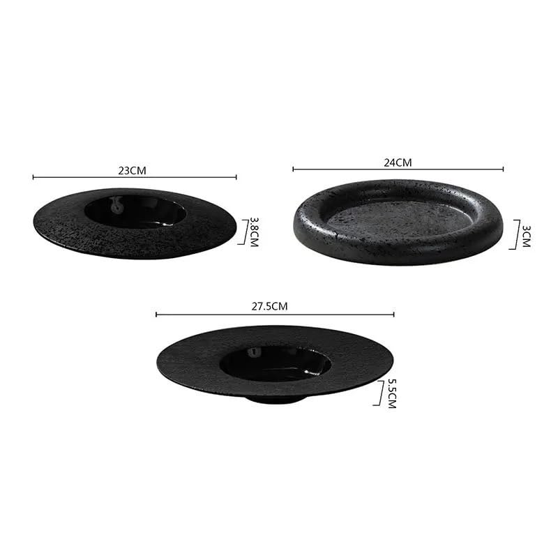 Talerze Obiadowe Ceramiczne Talerze Obiadowe Retro Kreatywne Grube Talerze Do Zupy Talerze Do Steków Talerze Deserowe Talerze Na Przekąski Jednolity Kolor Naczynia Talerz Do Zimnych A 9 Inch-One Size