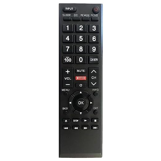 Universal Remote Control for All Toshiba TVs, LCD, LED, Smart, and 4K TVs. No Setup Needed.