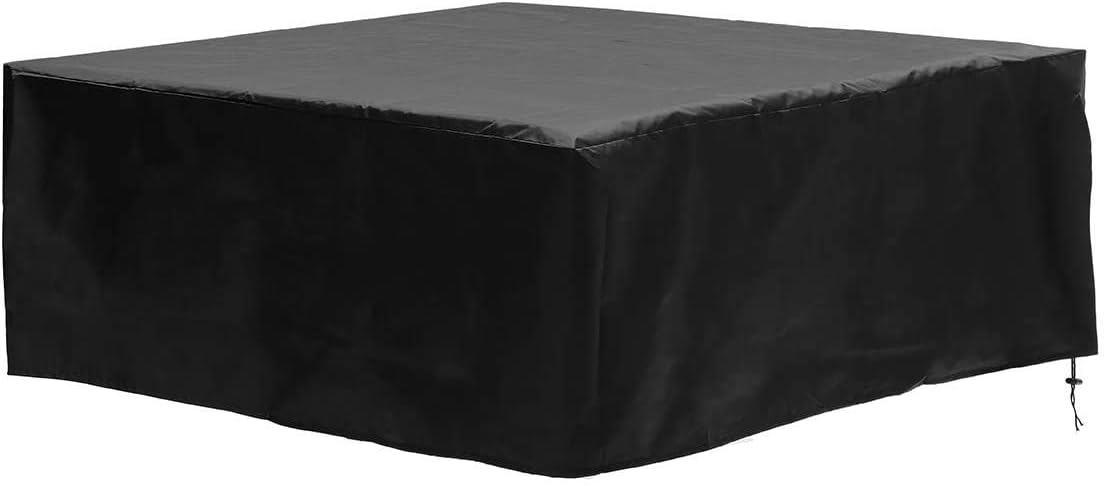 dDankeBlack 600D Polyester Waterproof Garden Patio Rectangular Furniture Cover for 10 Seater Outdoor Furniture Set (350x260x90cm)