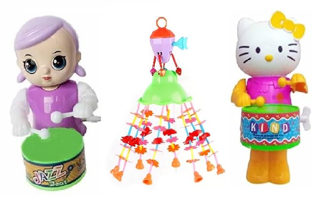 Toys Merry go Round for Infants no.07, Attachable to Cradle or Window, Soothing Music and Various Shapes for Developing Imagination and Thinking Skills Baby-Key JHO-Y-KITTY-03