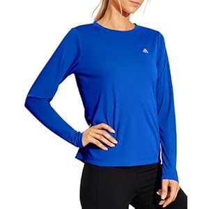 Haimont Women’s Long Sleeve Sun Protection Shirts UPF50+ Dry Fit Athletic Running Hiking Tshirts Lightweight UV Tee SPF