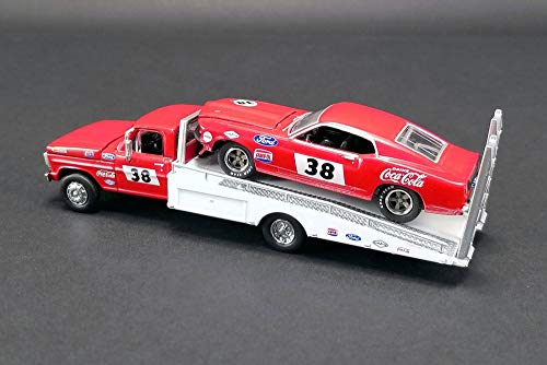 Modelo de autos 1969 Ford F-350 y Mustang Trans Am 1:64 miniatura 2
