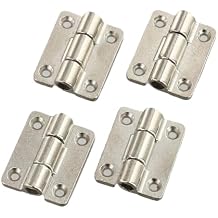 4pcs Adjustable Torque Damping Hinges, Zinc Alloy Positioning Flat Hinges with 360 Rotation for Cabinets, Doors, for WINDOWS and Industrial Equipment, Black and Silver26x22MM Silver