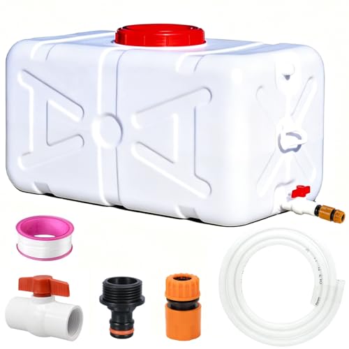 19.8 Gallon Water Storage Tank with Spigot & Hose Heavy Duty Portable Water Container for RV Camping Truck Emergency Supplies & Outdoor Adventures