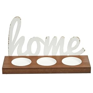 Sofe rustic tea lights candle holder set with home sign farmhouse home decor 3 pillar candle holders for table centerpiece wood candle stand  urban country home decor