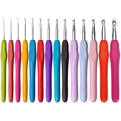 Yalixuan 14 Pcs Ergonomic Crochet Hooks Set Cover