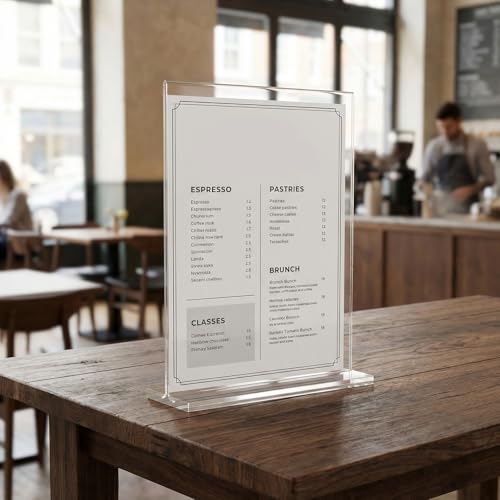 Support de panneau A4 acrylique pour menu de restaurant et affiche de bureau lot de 6