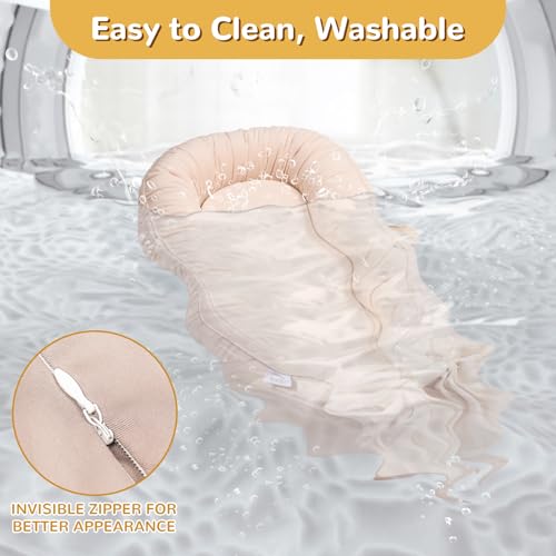 Image of EAQ Baby Lounger, Infant Lounger for Newborn,Portable Baby Nest Cover Breathable & Soft, Newborn Essentials