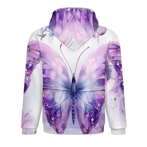 Cardigans papillon violet pour hommes avec zip complet chaud - 5