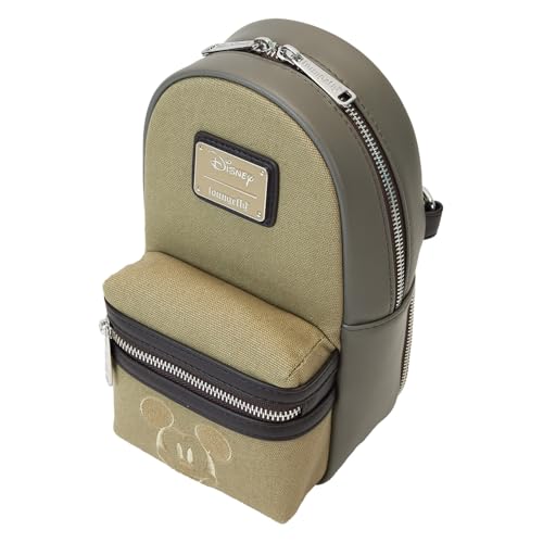 Loungefly Disney Mickey and Friends Faux Leather and Canvas Water Bottle Crossbody Bag3