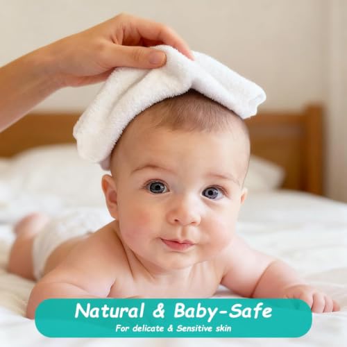 Image of HOMEXCEL Baby Washcloths 20 Pack-Microfiber Coral Fleece Baby Bath Face Towel 11 x 11 Inch Extra Absorbent Soft Burp Cloth and Wash Cloths for Newborn-Infants and Toddlers,White