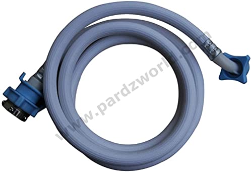 Image of PARDZWORLD 4m Extra Long Washing Machine Inlet Pipe Heavy Duty Flexible PVC Water Inflow Hose with Leak-Proof Tap Connectors for Fully Automatic Top & Front Load Washing Machines