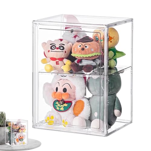 Caja de almacenamiento transparente para muñecas,Caja de almacenamiento transparente para figuras | Vitrina de acrílico | Vitrina en capas, estante de escritorio a prueba de polvo para juguetes colecc