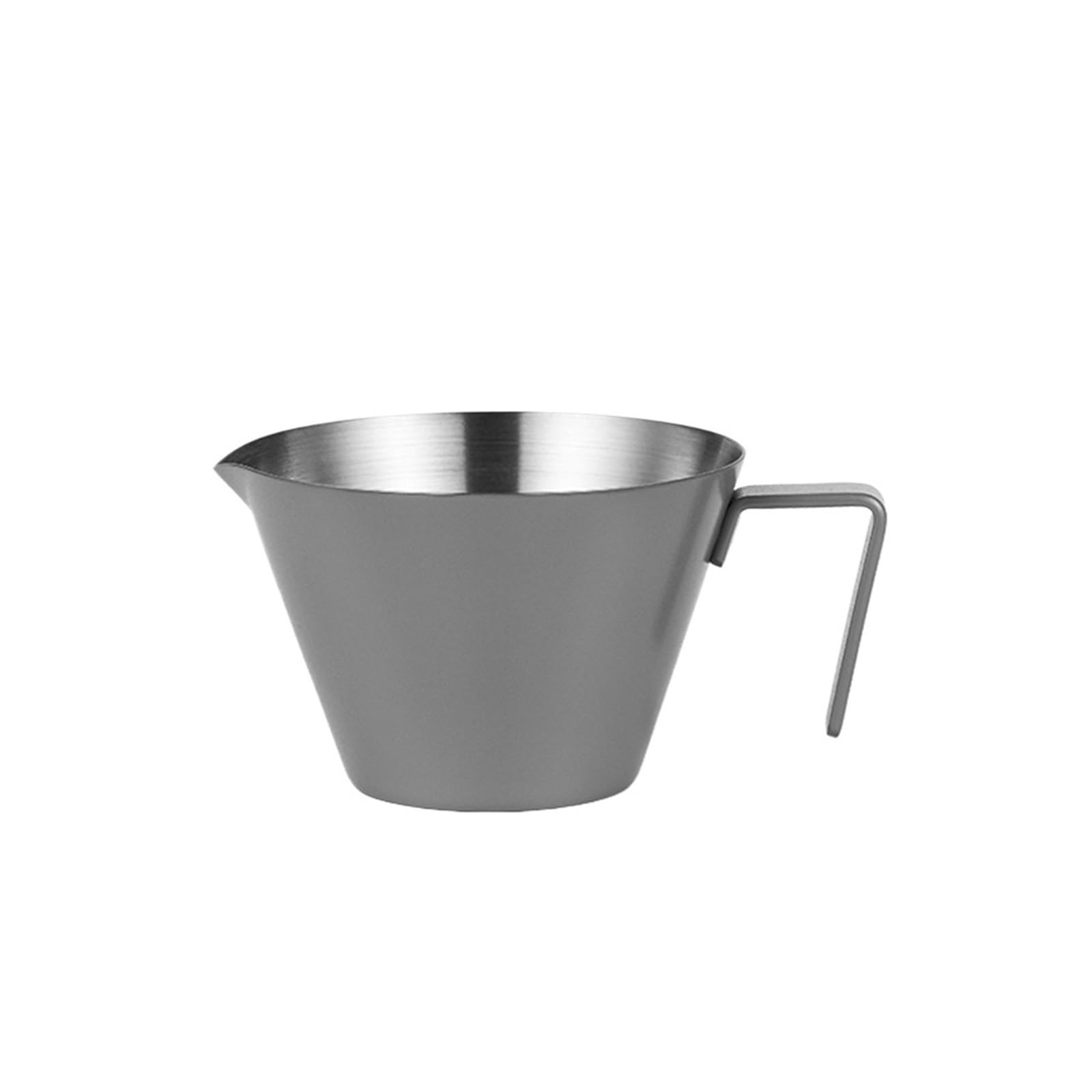 Jarra De Leche Taza medidora de Espresso de 100ml con escala, taza de café de acero inoxidable, boca afilada con mango, tazas medidas a escala, tazas de café(Deep grey)