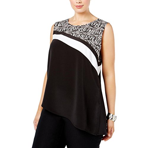 Calvin Klein Women's Plus Size Angle Bottom Top W/Print