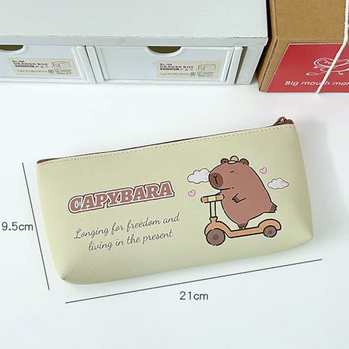 Image of Kawaii Cute Capybara Stationery Set,Capybara Study Supplies Kit,Capybara Makeup Bag Capybara 1 Pencil Case,50 Stickers,5 Gel Ink Pens,1 Sticky Notes(SELECT RANDOMLY),2 Keychain Capybara Gifts