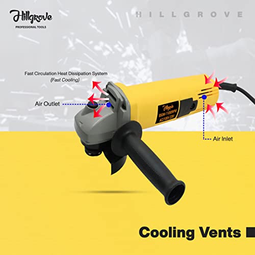 Image of Hillgrove HG-8015Ba Angle Grinder (100 mm Wheel Diameter)