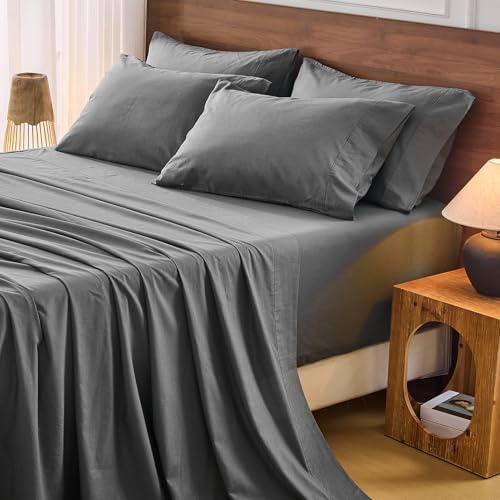 Image of Bedlifes 100% French Linen King Bedding Set - 18-24 inch Extra Deep, 6-Piece | Soft & Durable, Breathable & Cooling, Flax Linen Sheet, OEKO-TEX Certified, Moisture Wicking, Easy Care, Machine Washable