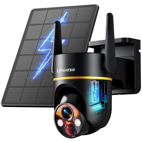5G&2.4GHz 4MP Solar Security Camera Wireless Outdoor, 100% Wire-Free Home Security Camera w/ WiFi 6,...