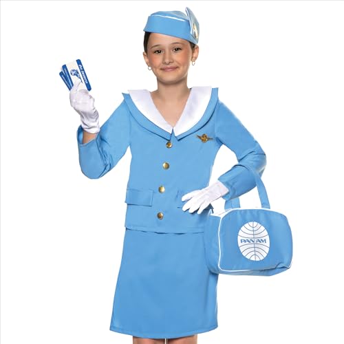 Disfraz Infantil Azafata Pan Am Talla Large miniatura 2