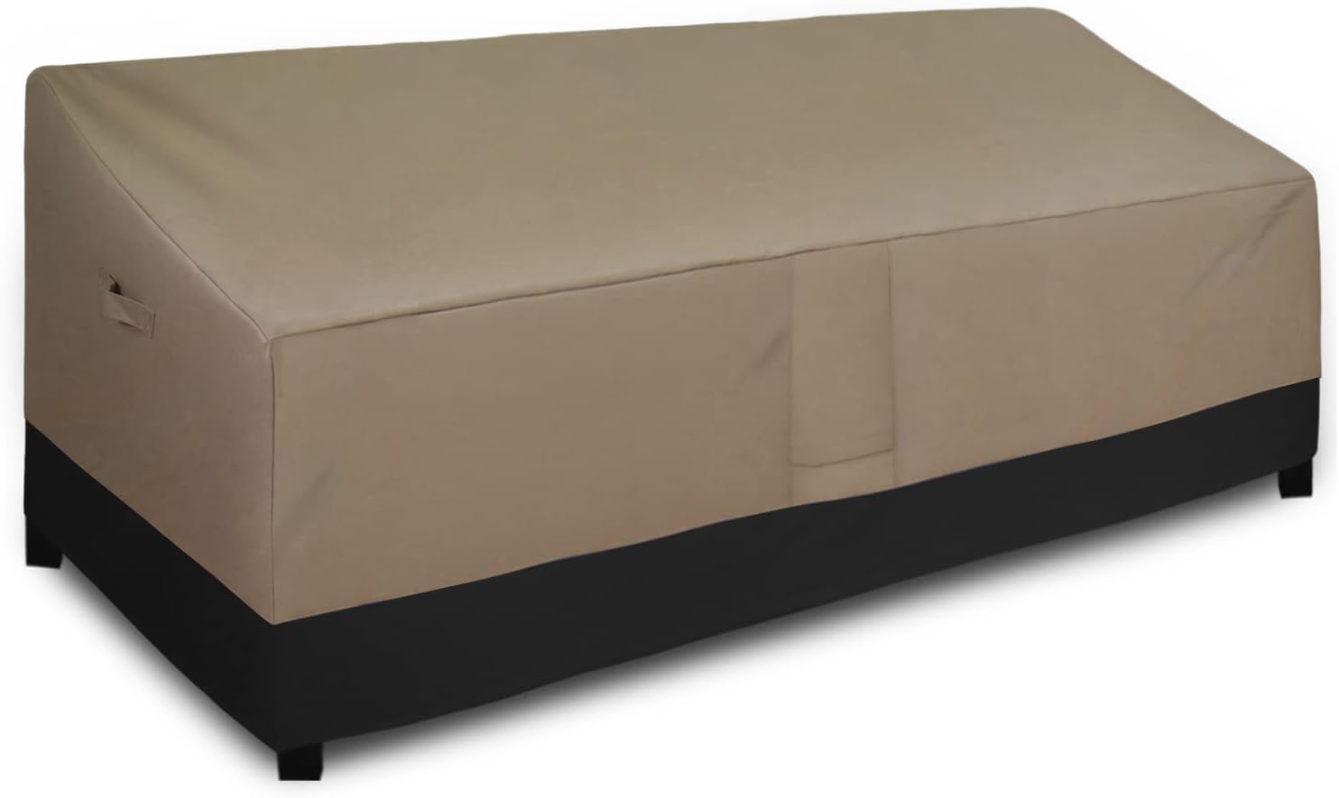 Easy-Goinchg Waterproof Outdoor Couch Cover, Heavy Duty 4-Seater Patio Sofa Cover, Winchdproof Outdoor Furniture Cover with Air Vent （104Wx32.5Dx33H inch,Camel/Dark Brown